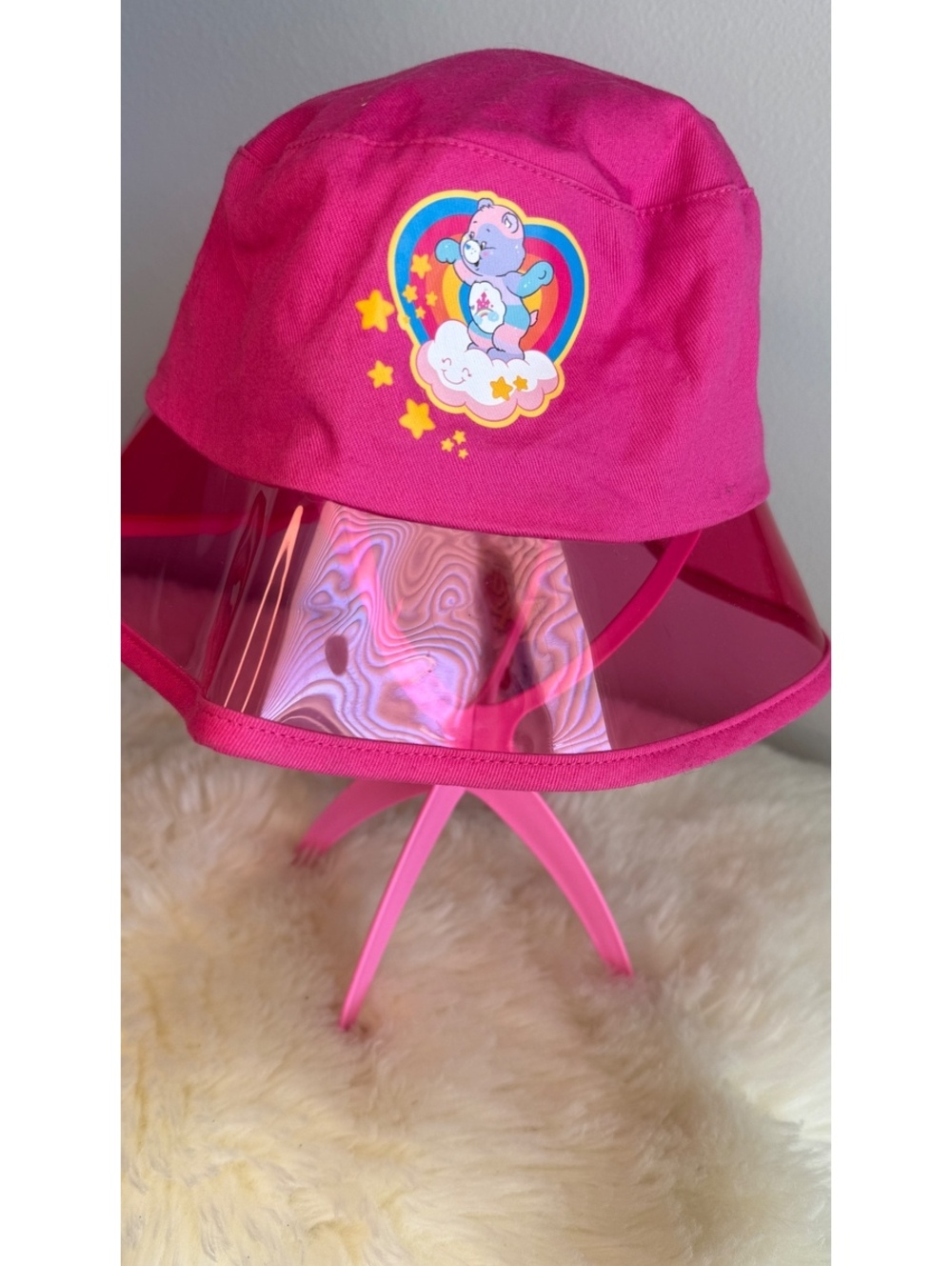 Care Bears 40th Anniversary Pink Bucket Hat Y2K Kawaii NWT Size M